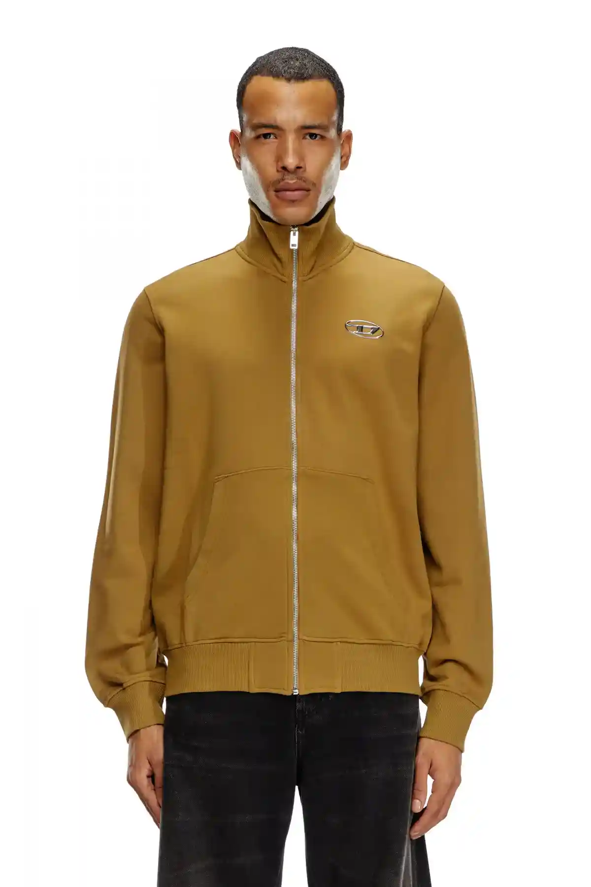 Multicolor Zip-up sweatshirt with metallic logo