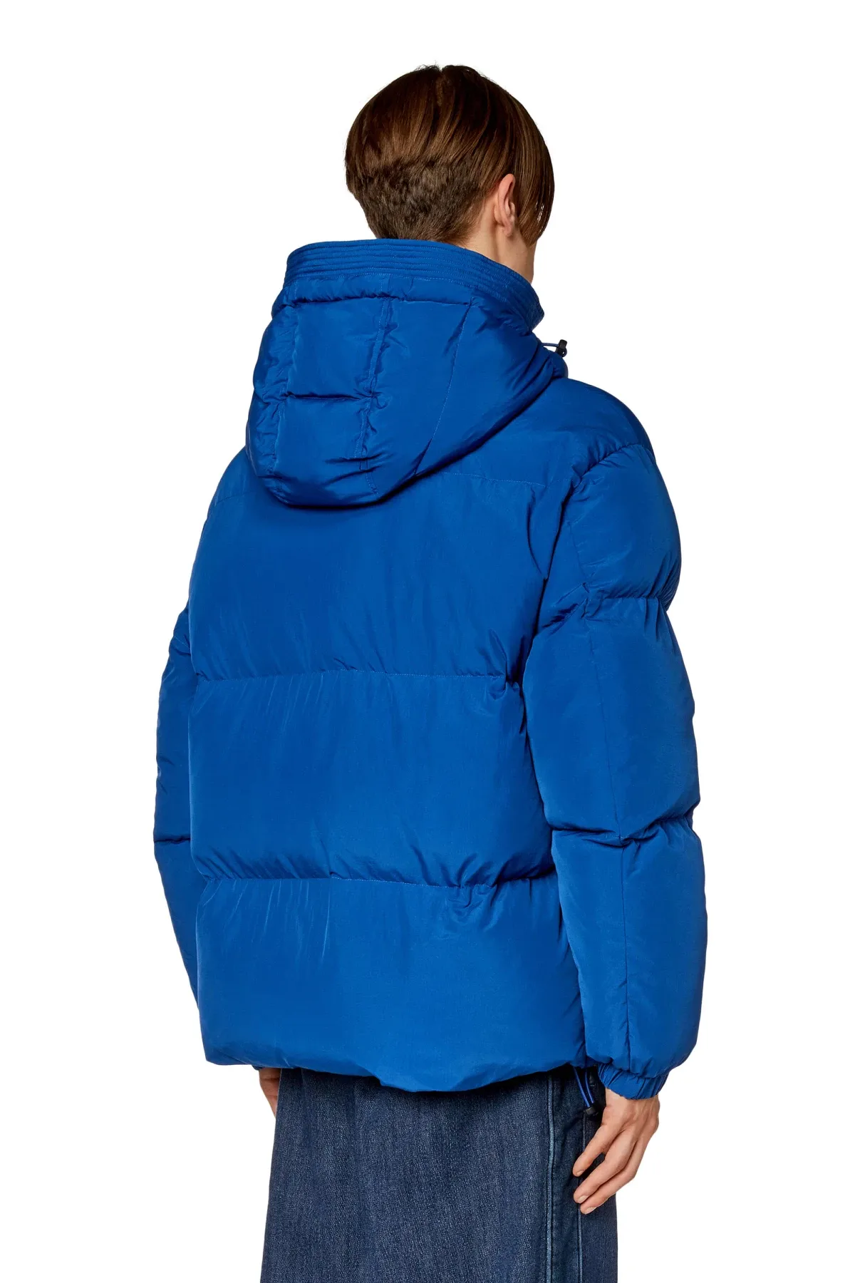 Blue Puffer jacket with detachable hood