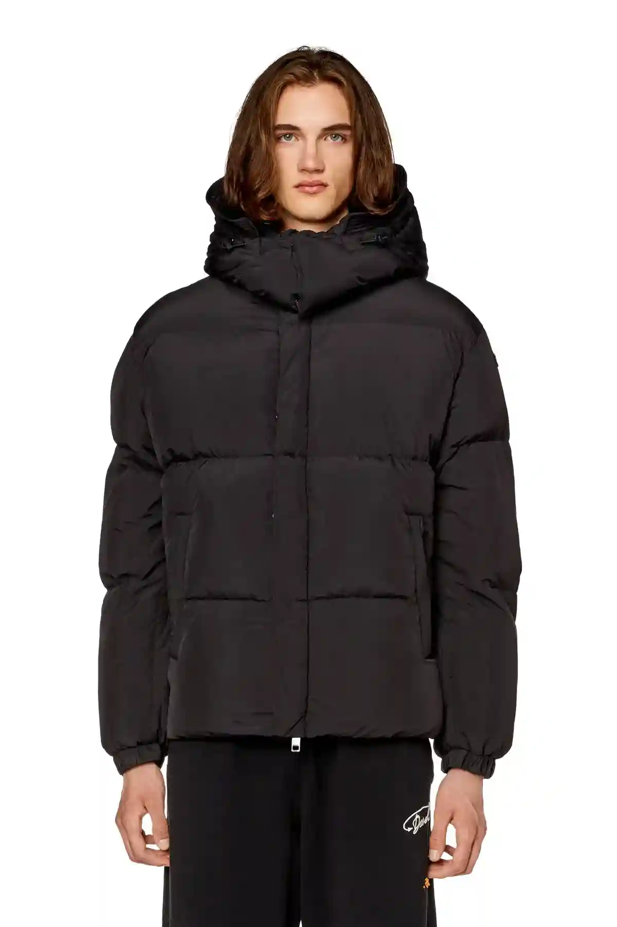 Black Puffer jacket with detachable hood