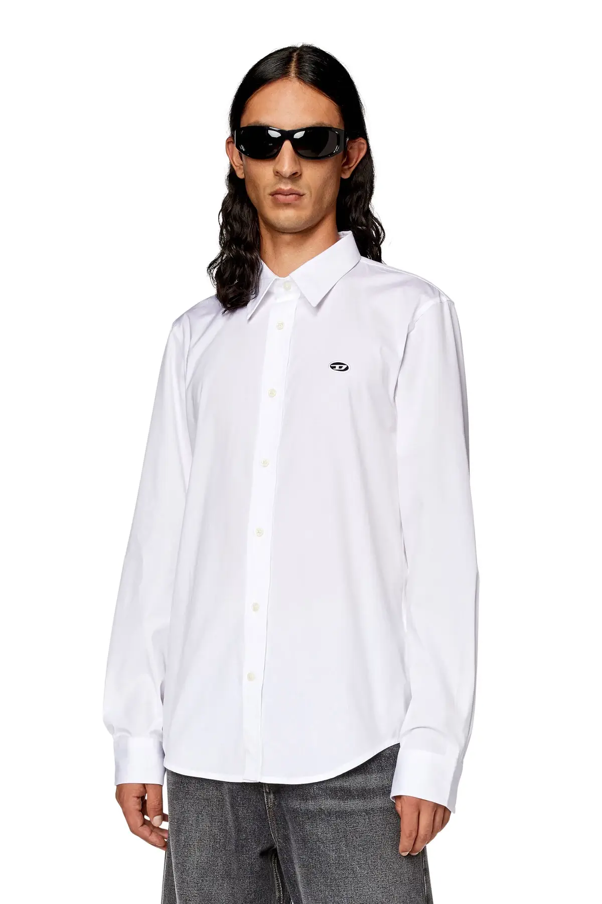 White Shirt with oval D patch