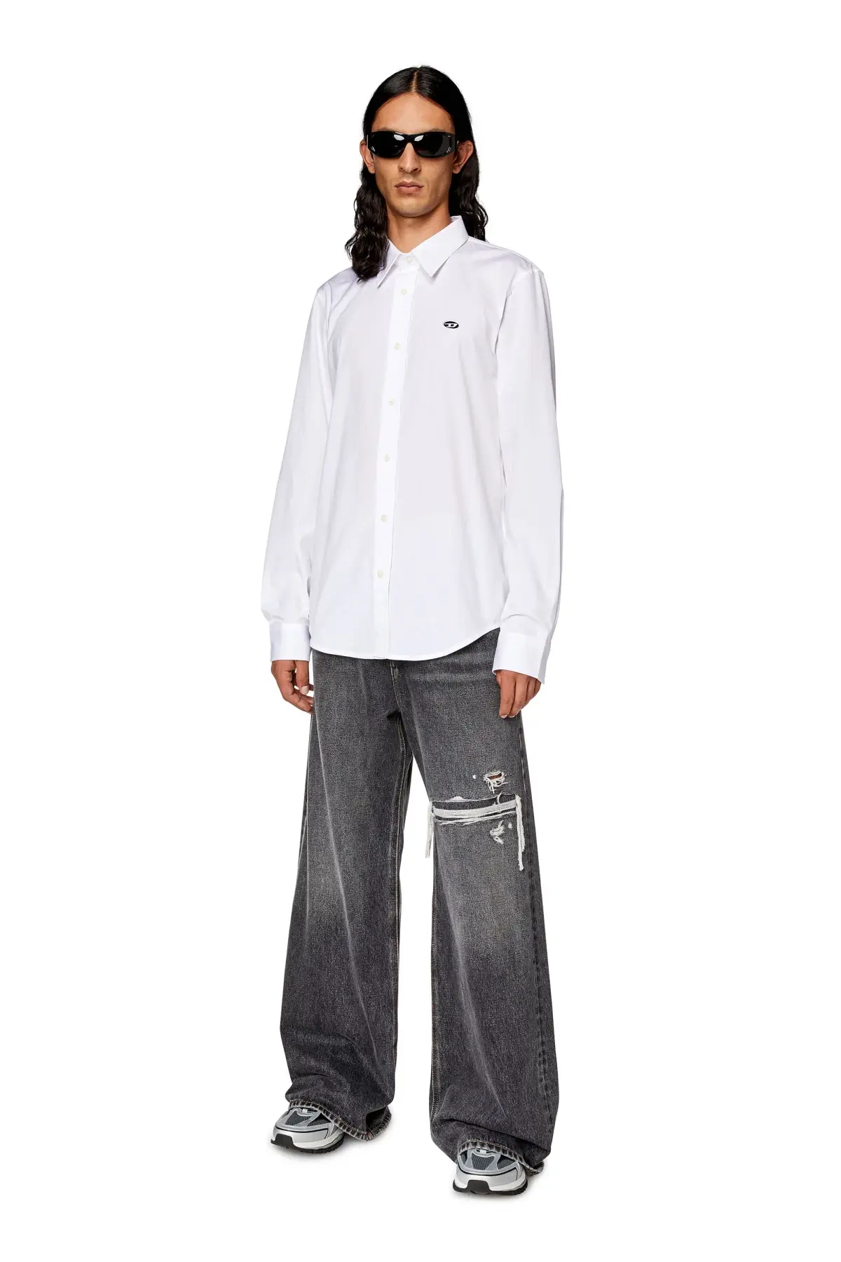 White Shirt with oval D patch