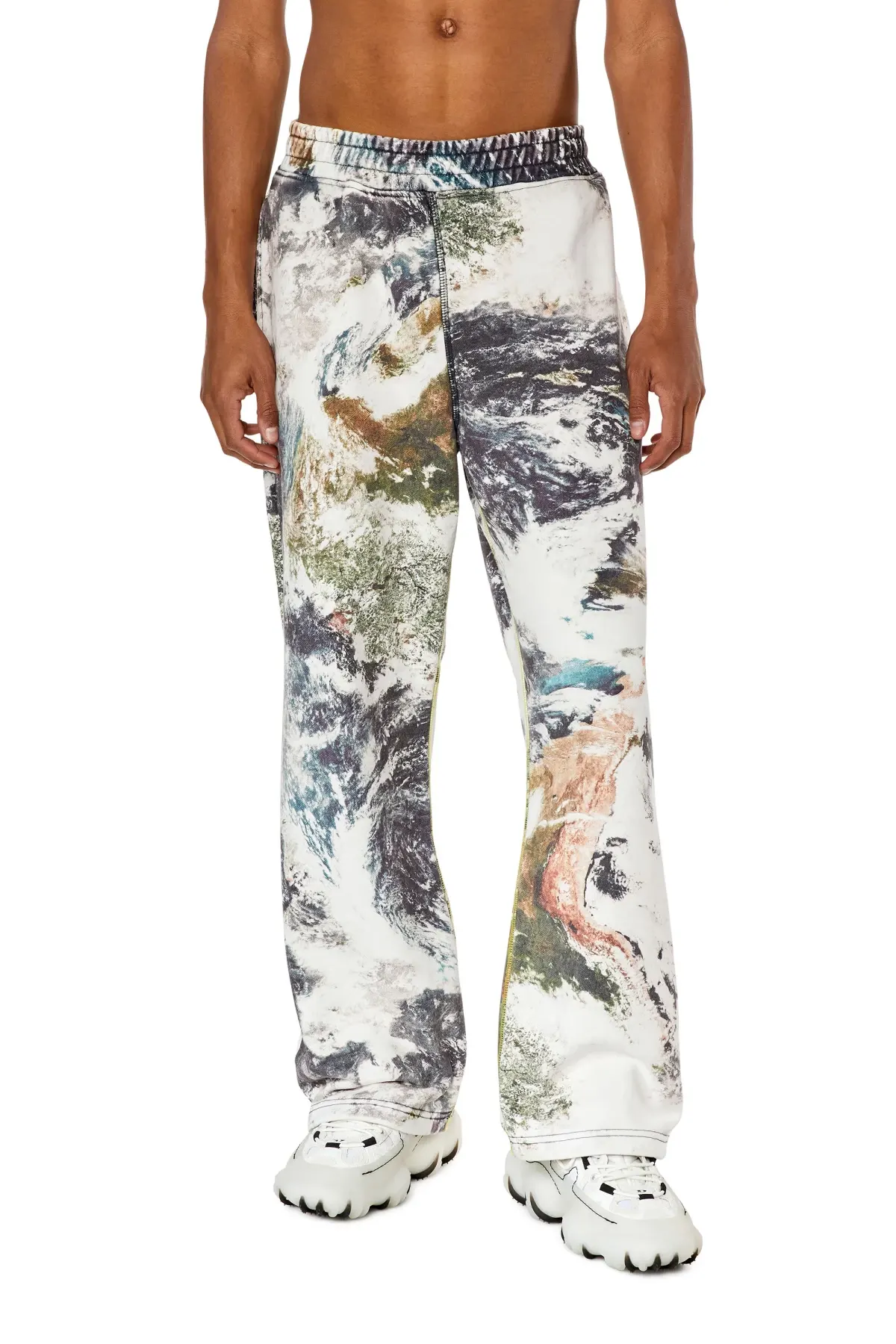 Multicolor Track pants with Planet print