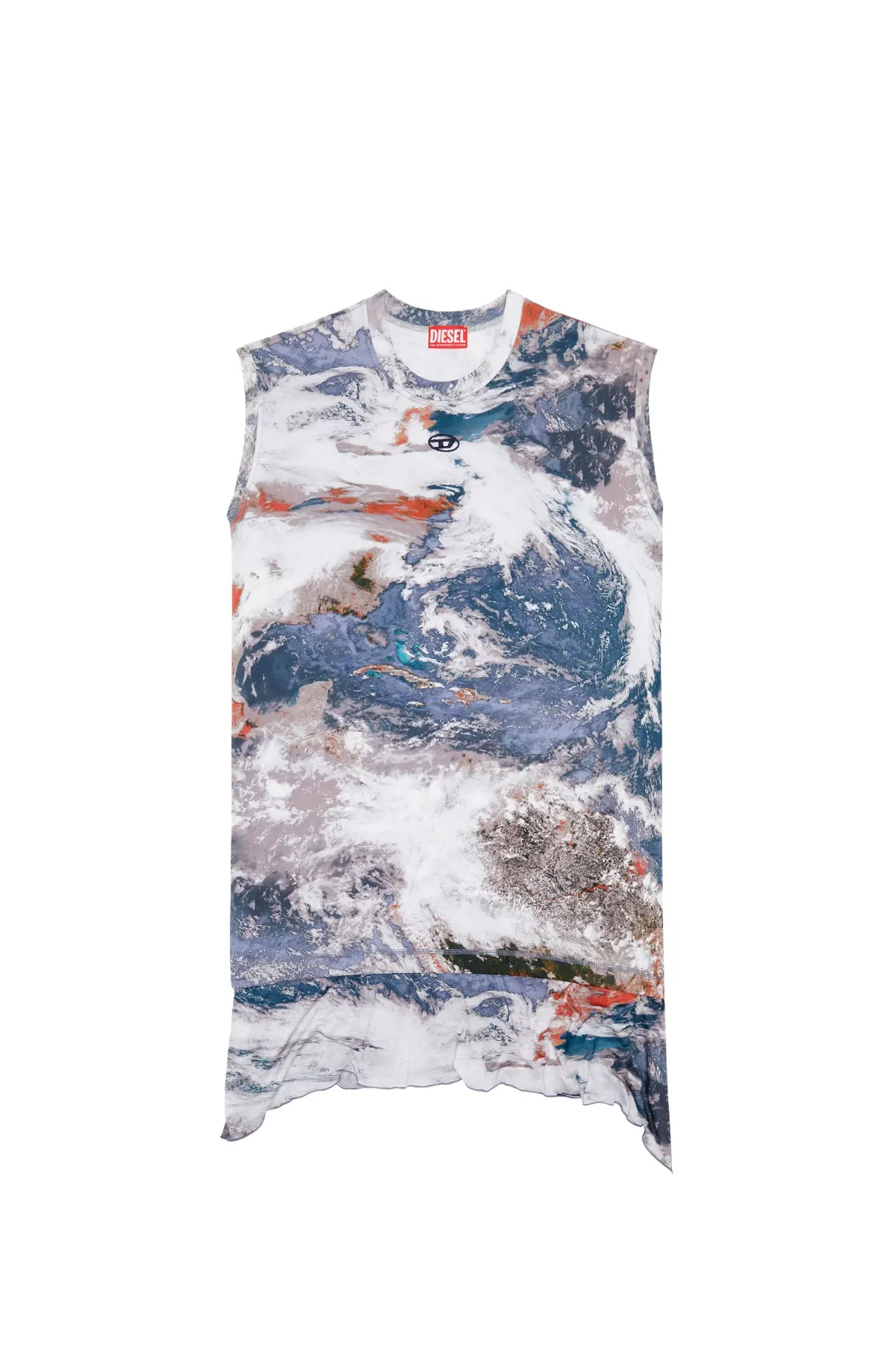 Multicolor Printed T-shirt dress with jersey hem