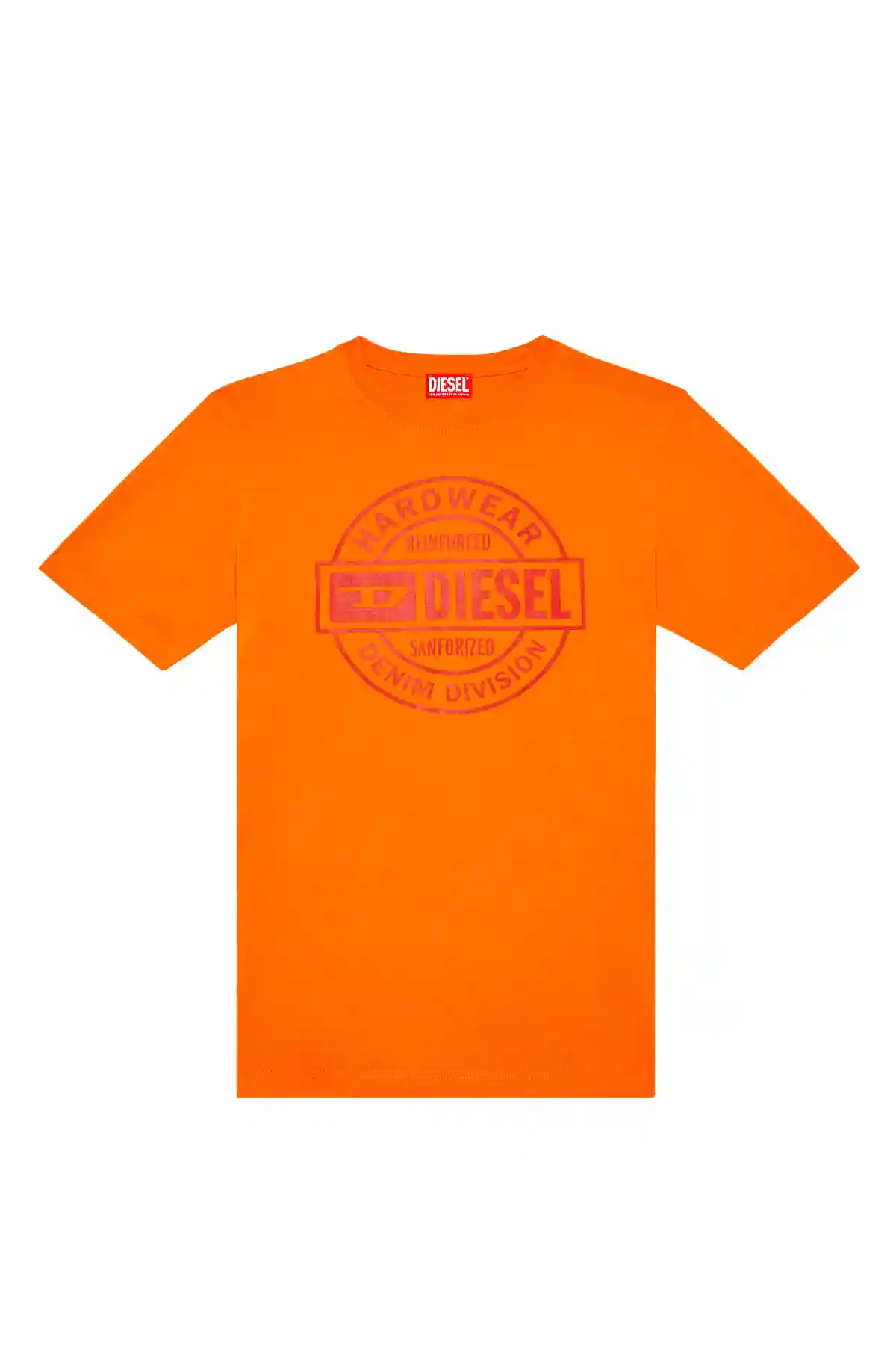 Orange T-shirt with Diesel Hardwear print