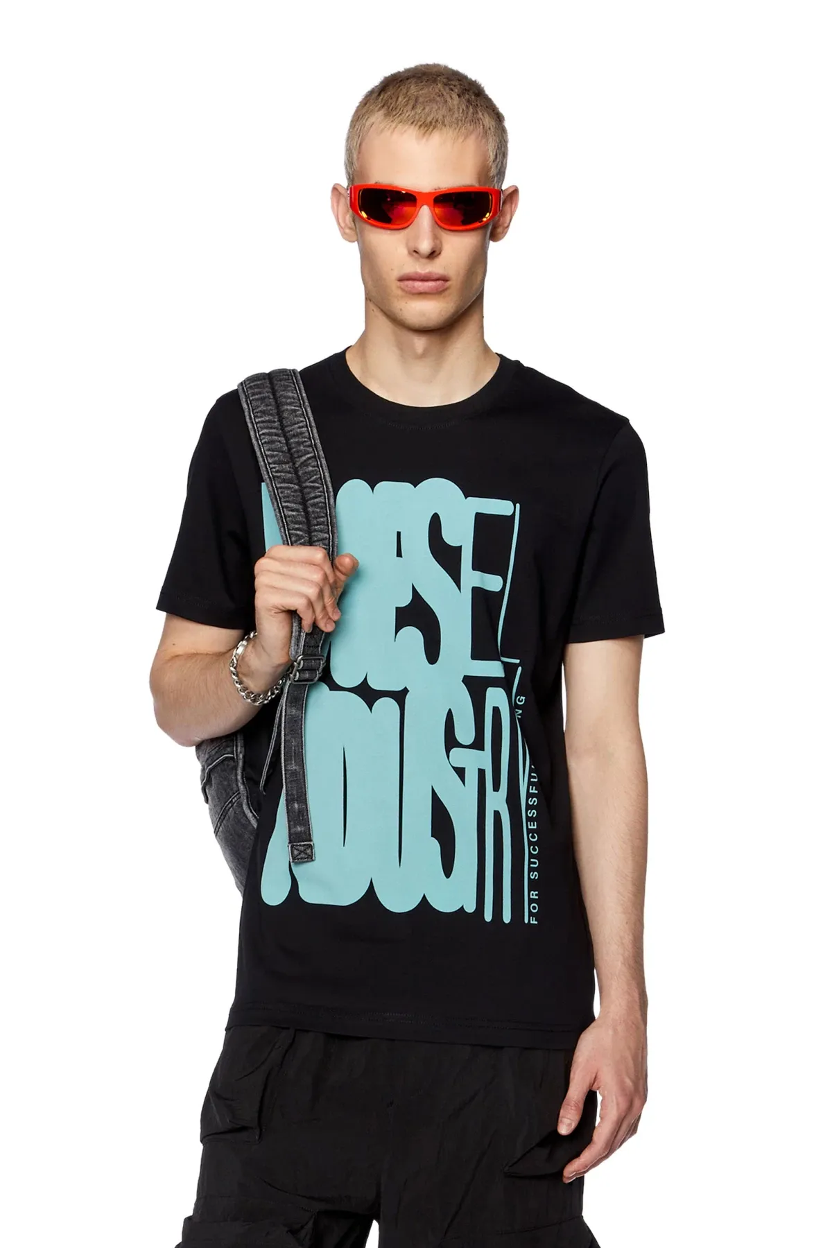 Black T-shirt with gradated Diesel Industry logo