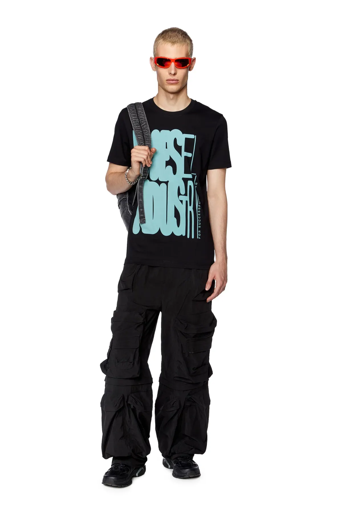 Black T-shirt with gradated Diesel Industry logo