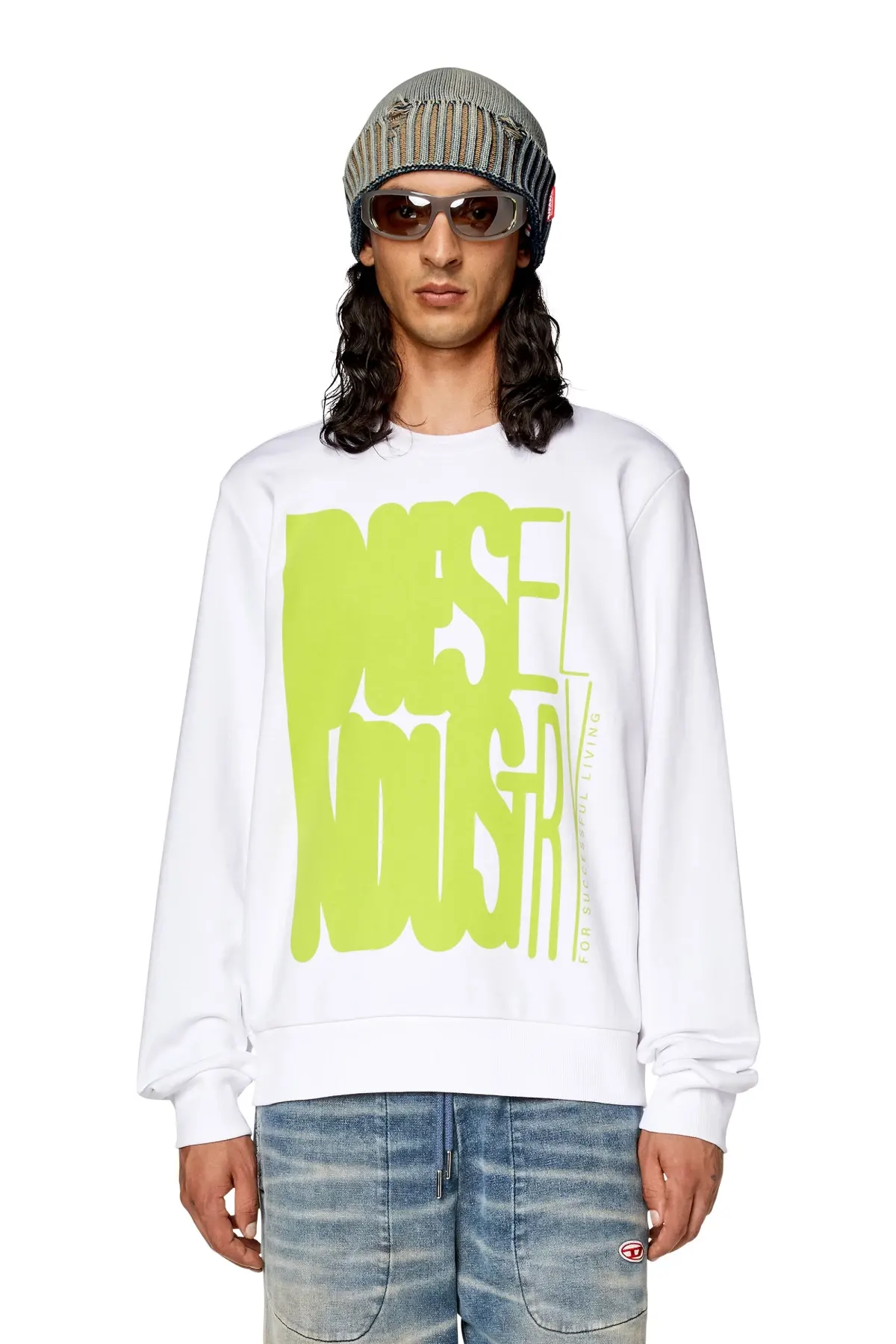 White Sweatshirt with Diesel Industry print