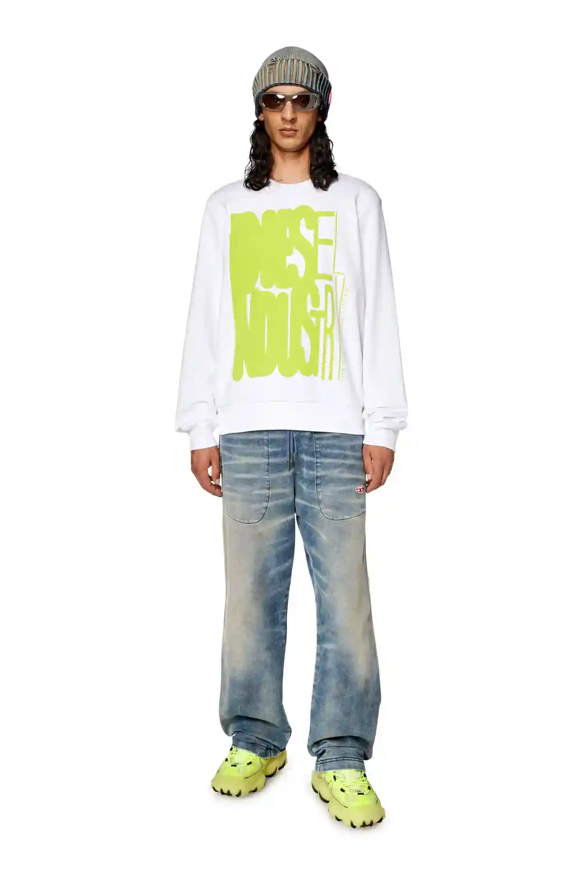 White Sweatshirt with Diesel Industry print