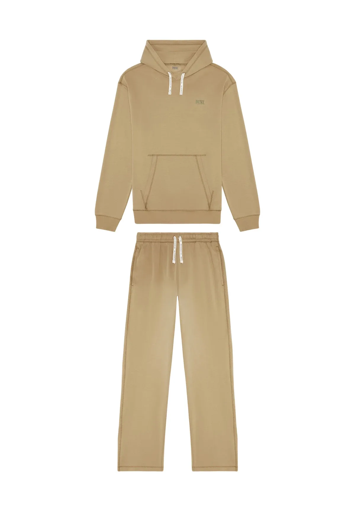 Beige Loungewear set with logo drawstrings