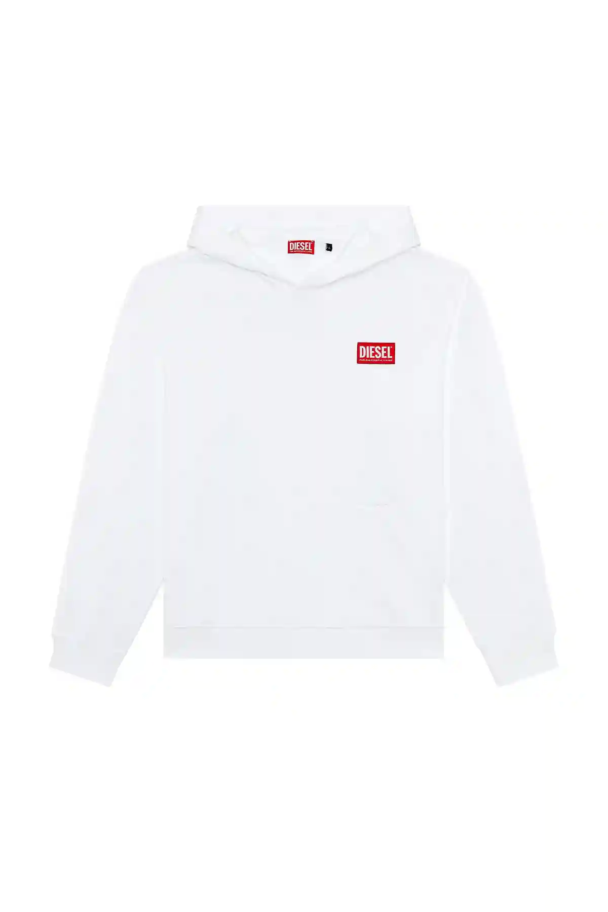 White Oversized hoodie with logo patch