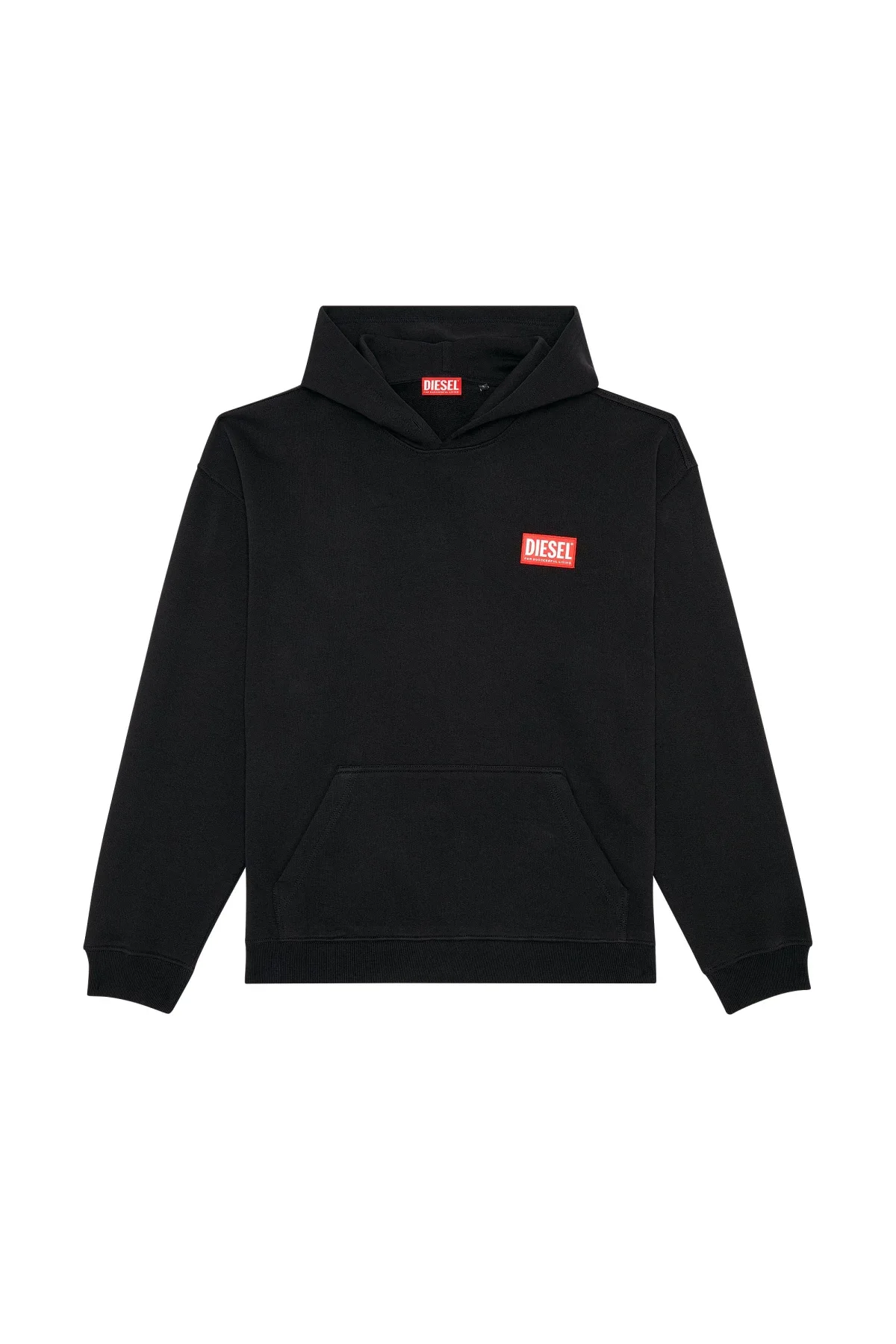 Black Oversized hoodie with logo patch