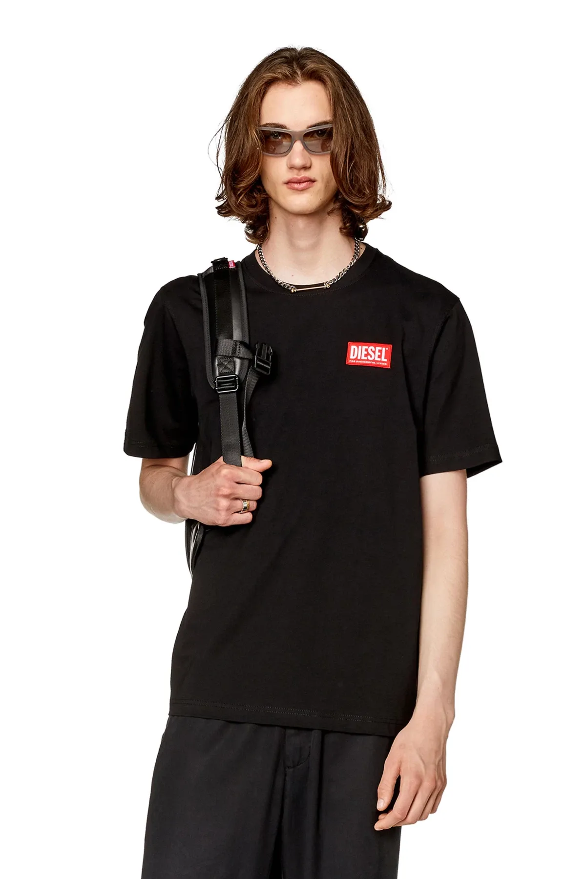 Black T-shirt with logo patch