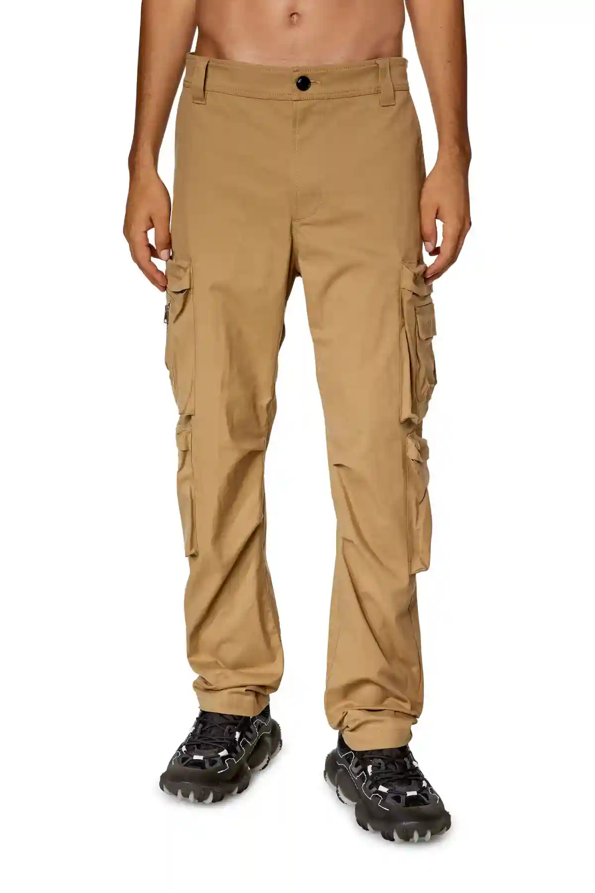 Brown Cargo pants with zip pocket