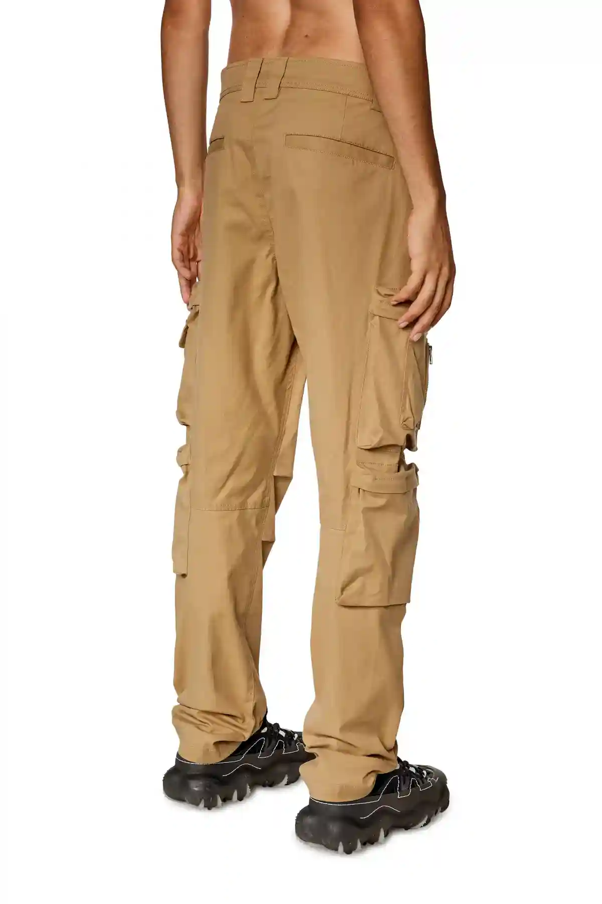 Brown Cargo pants with zip pocket