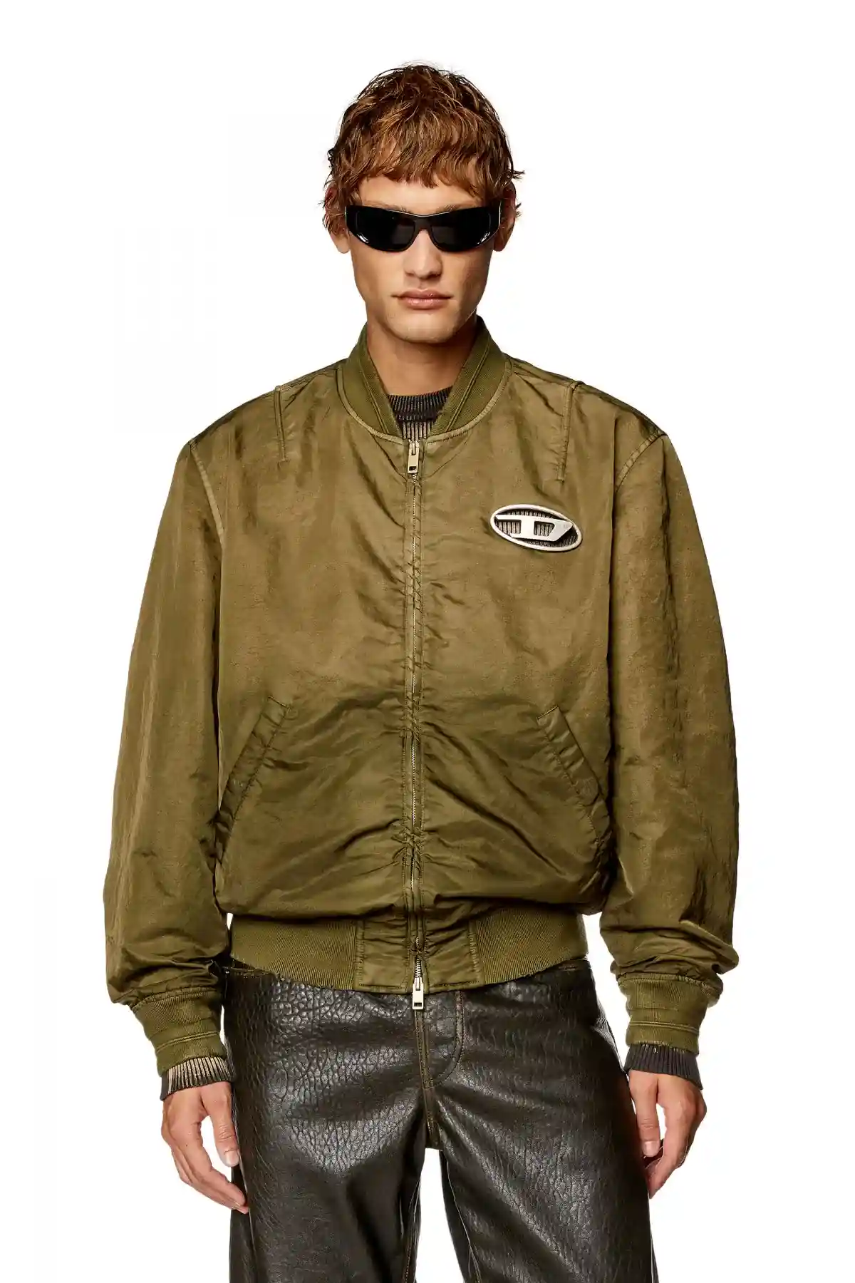 Green Dégradé padded bomber jacket