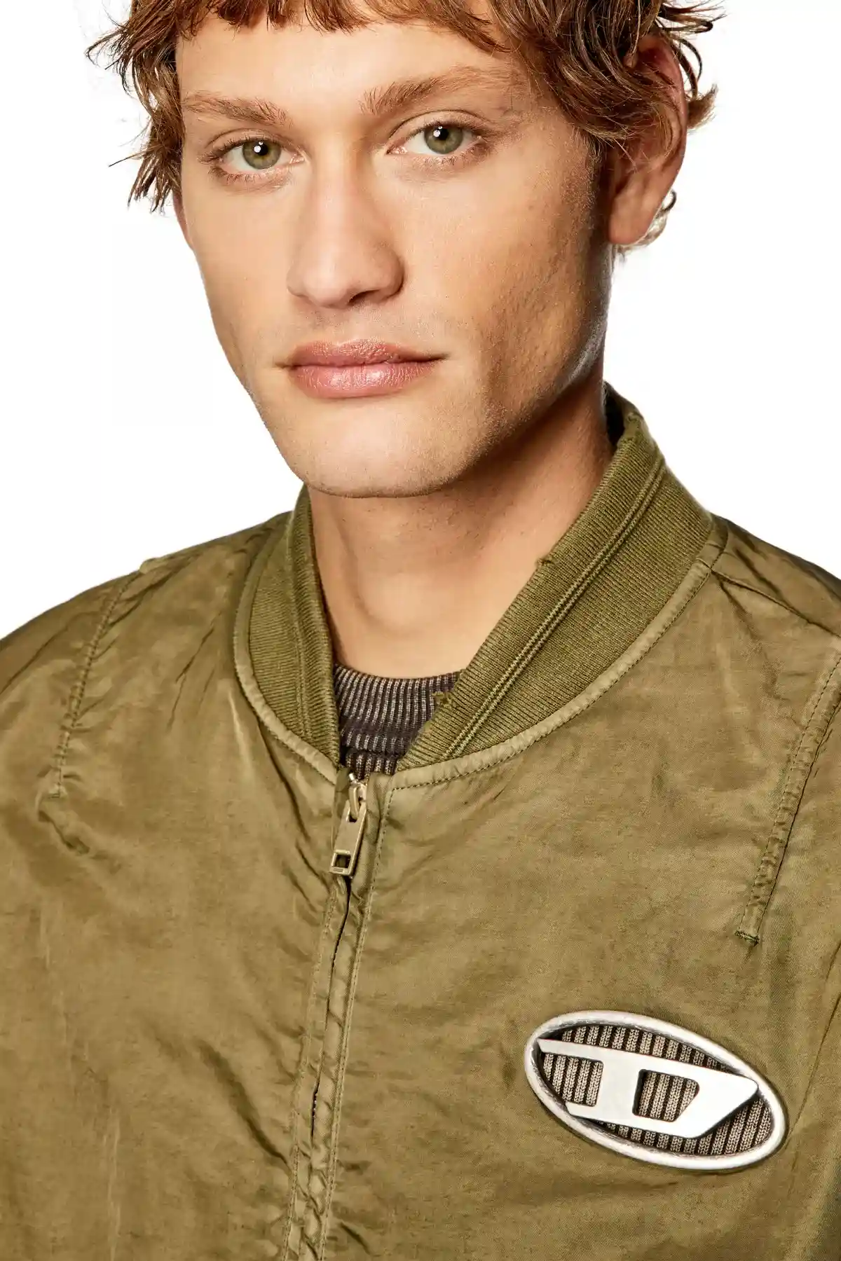 Green Dégradé padded bomber jacket