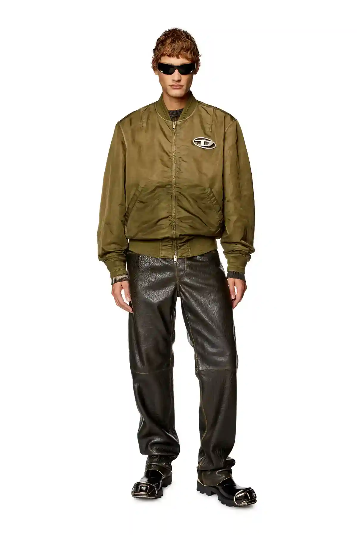 Green Dégradé padded bomber jacket