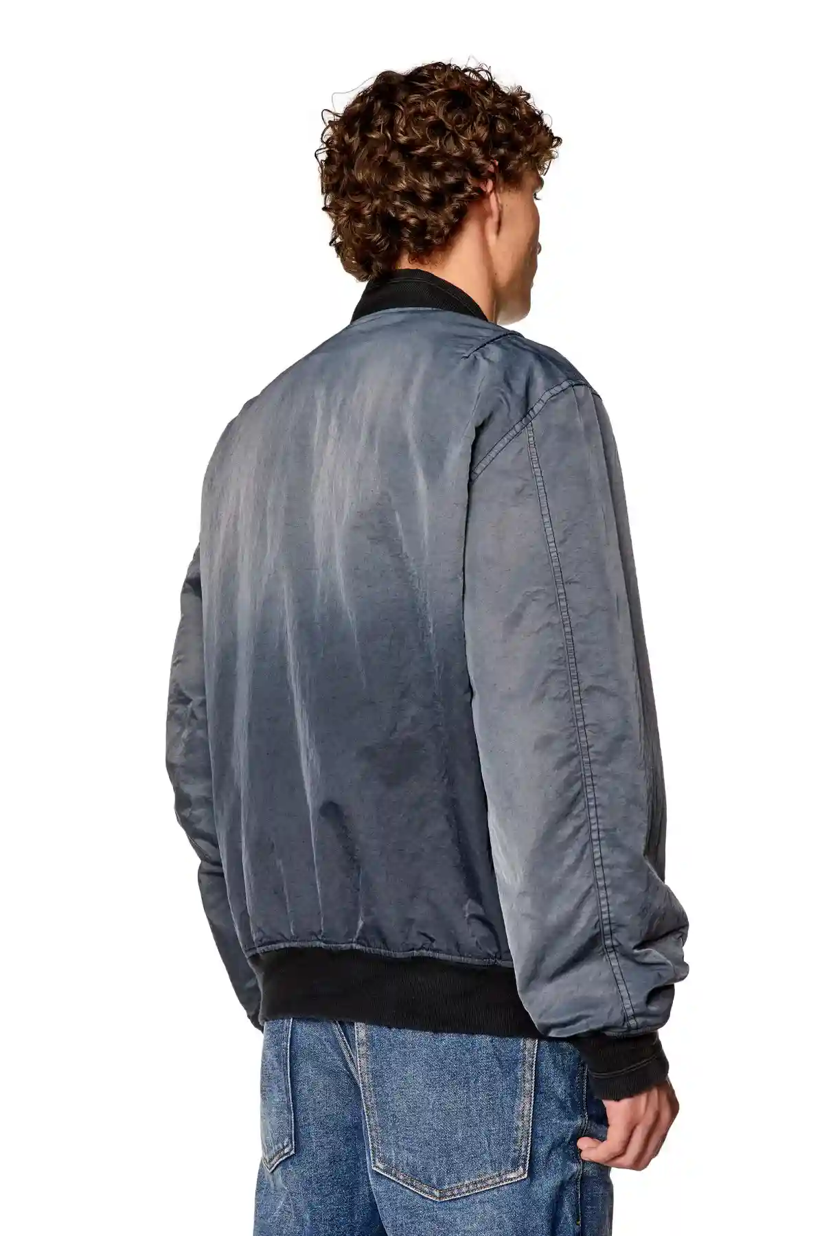 Grey Dégradé padded bomber jacket