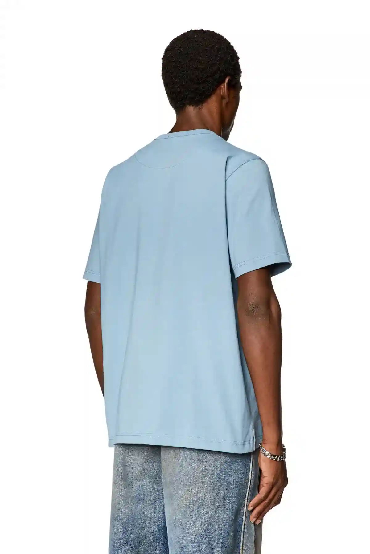 Blue T-shirt with puffy logo print