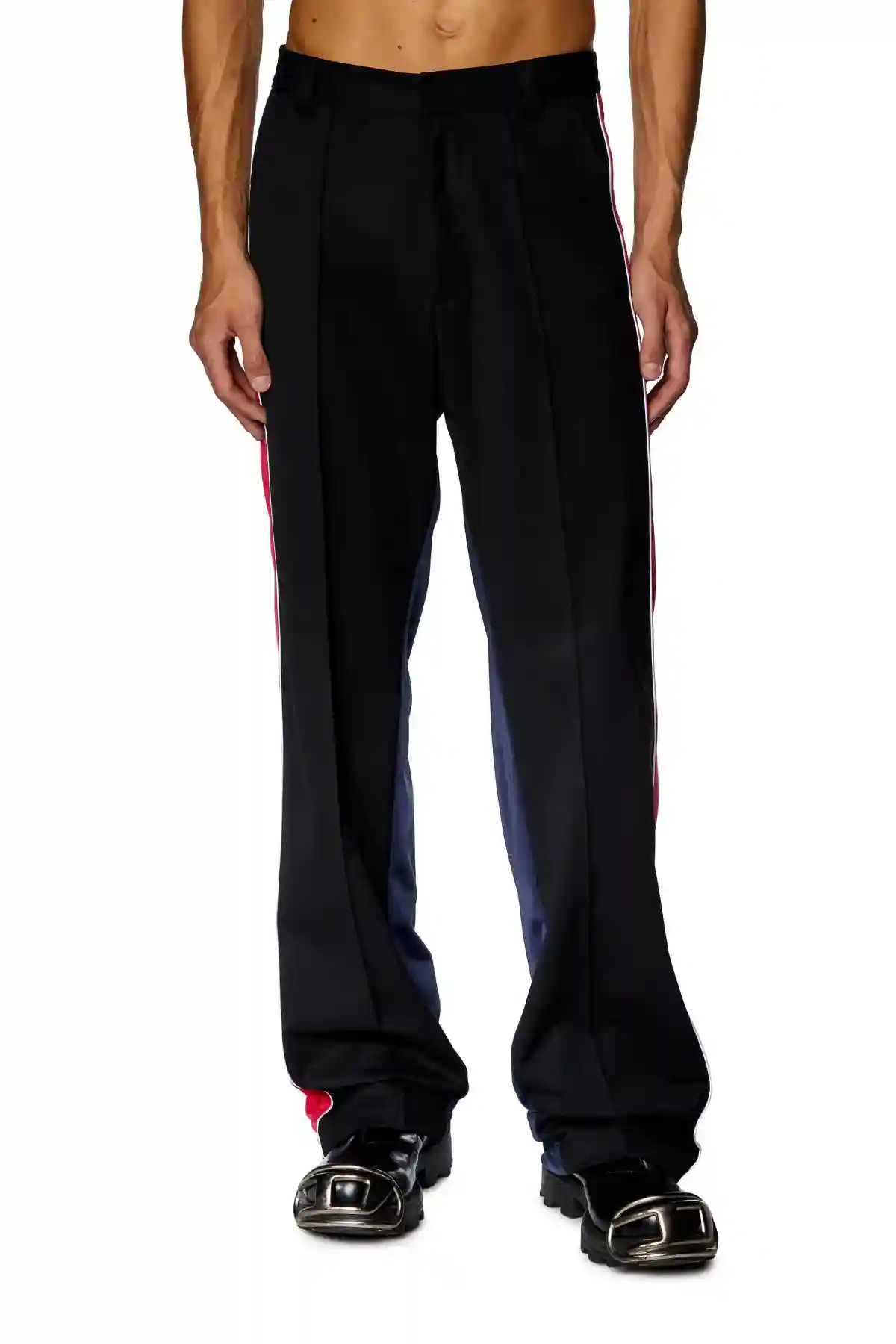 Black Hybrid pants in cool wool and tech jersey