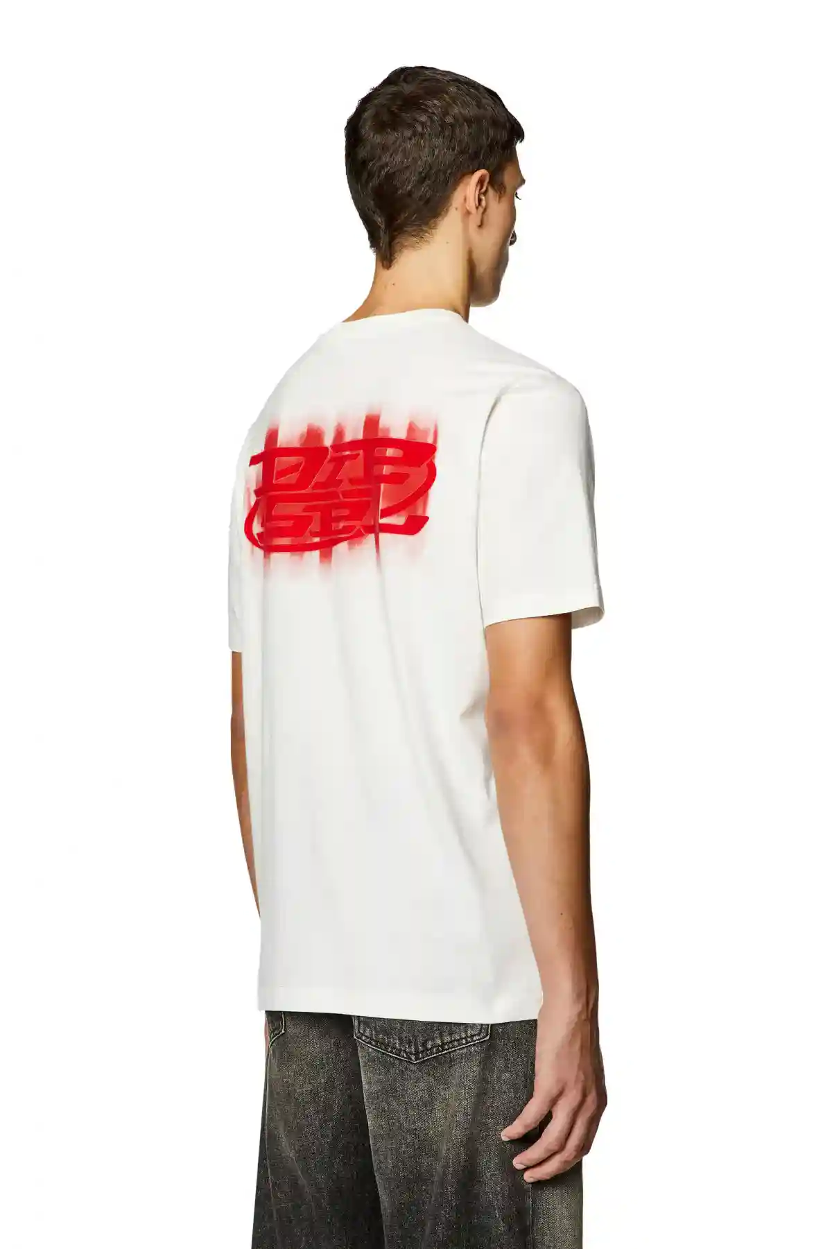 White Logo-flocked T-shirt in organic cotton