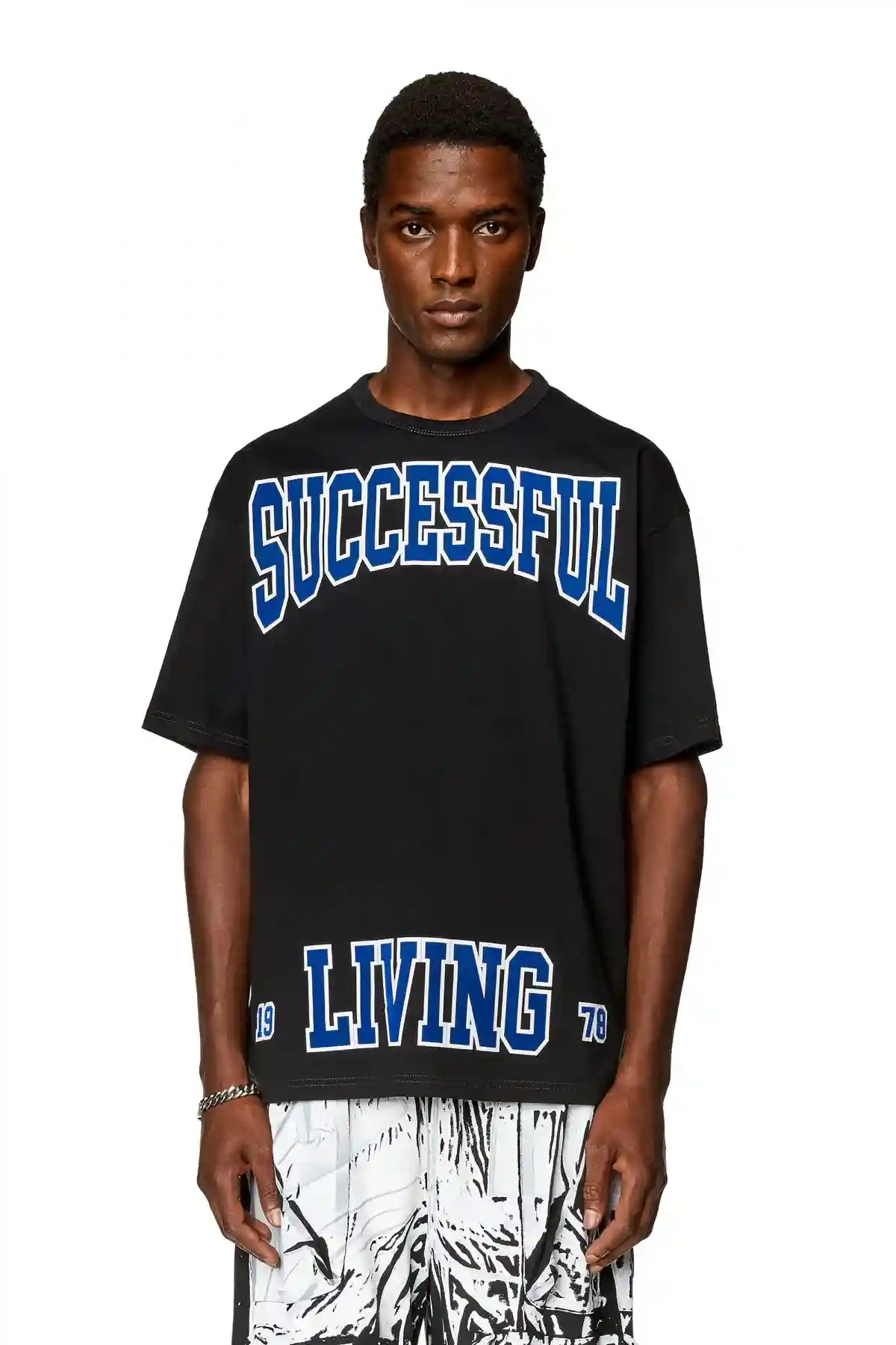 Black Collegiate-logo T-shirt in organic cotton