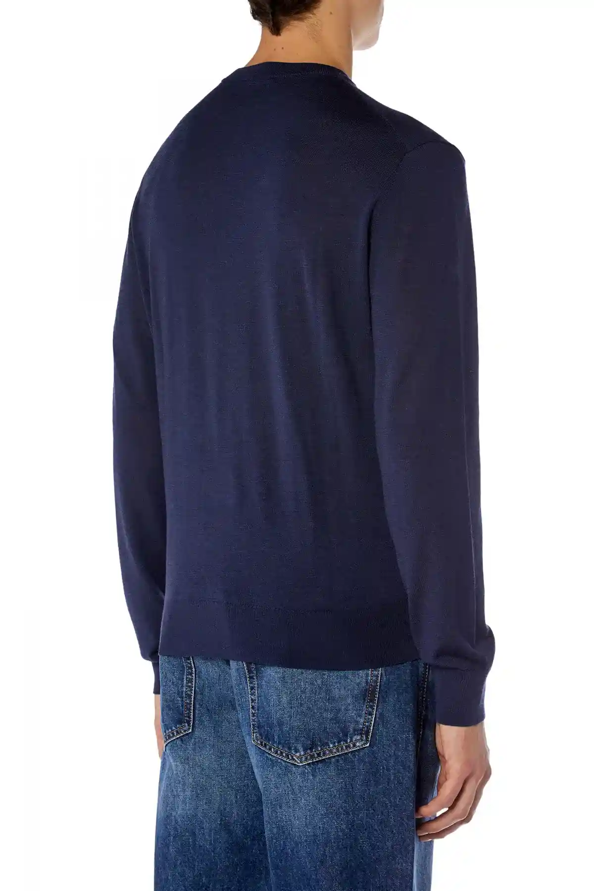 Blue Wool jumper with cut-out Oval D logo