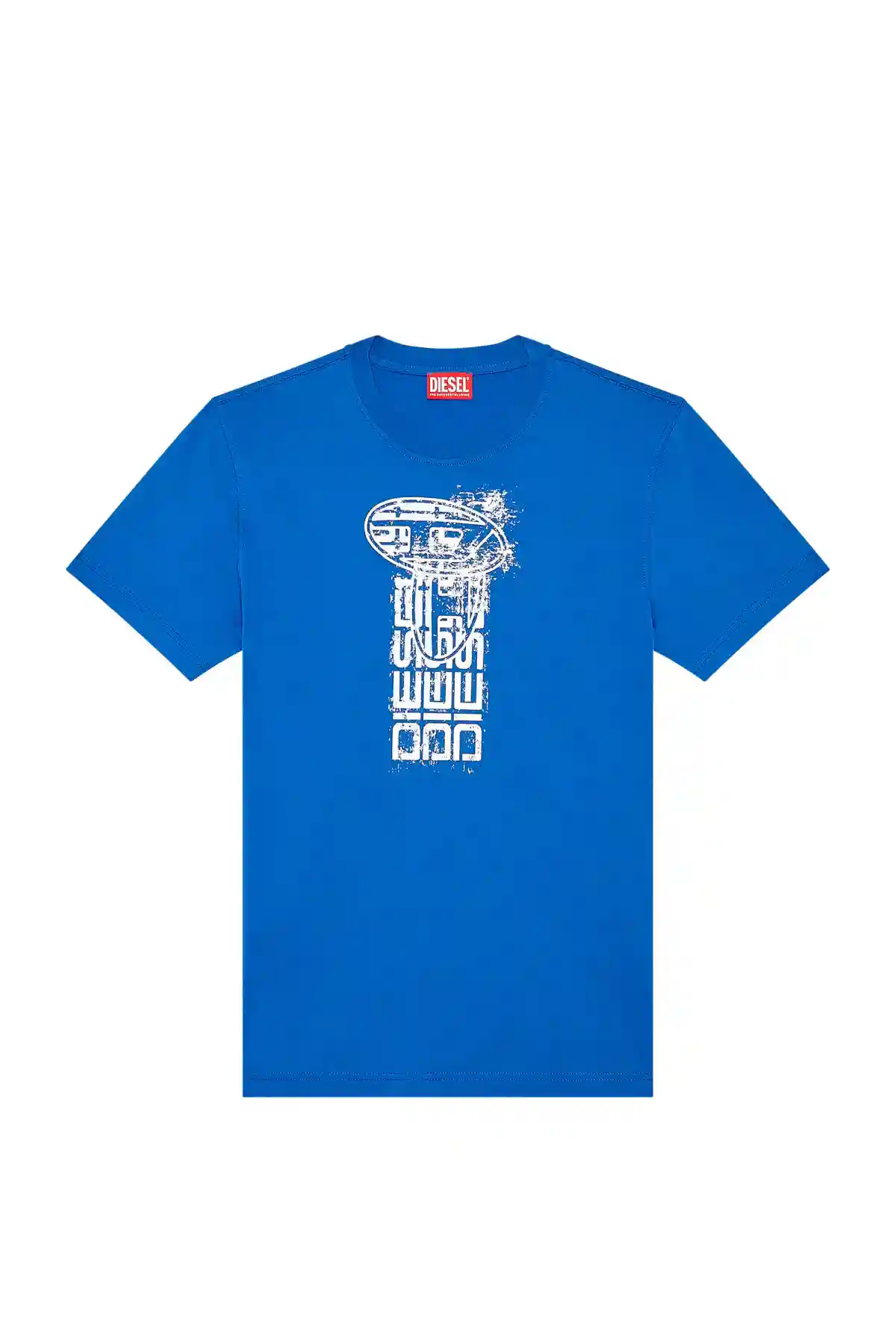 Blue T-shirt with metallic logos