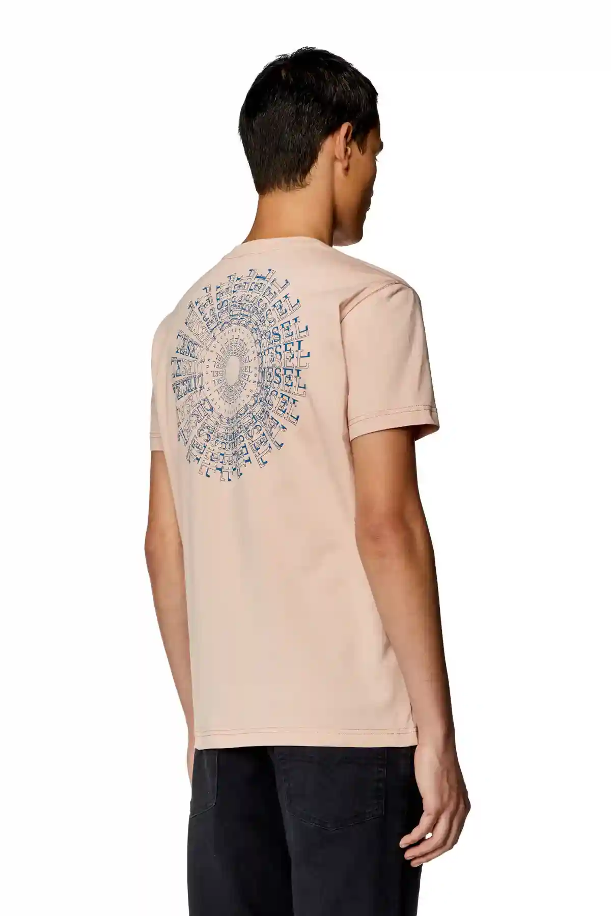 Pink T-shirt with vortex Diesel print