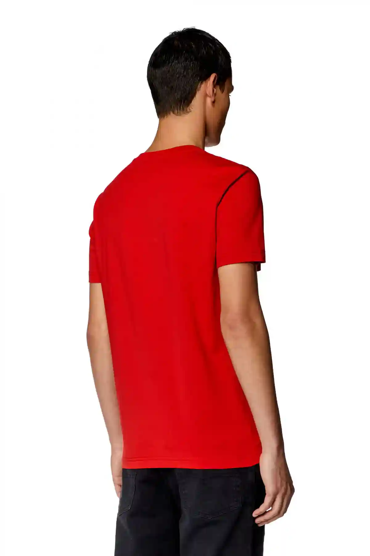Red T-shirt with mottled logo print