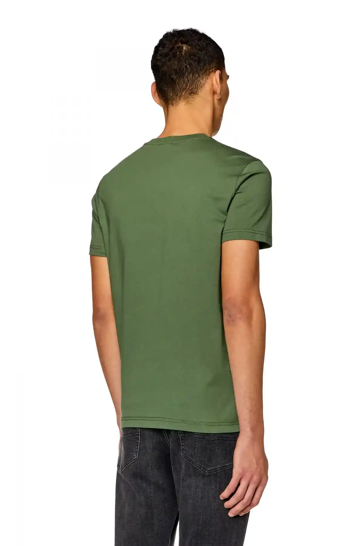 Green T-shirt with mottled logo print