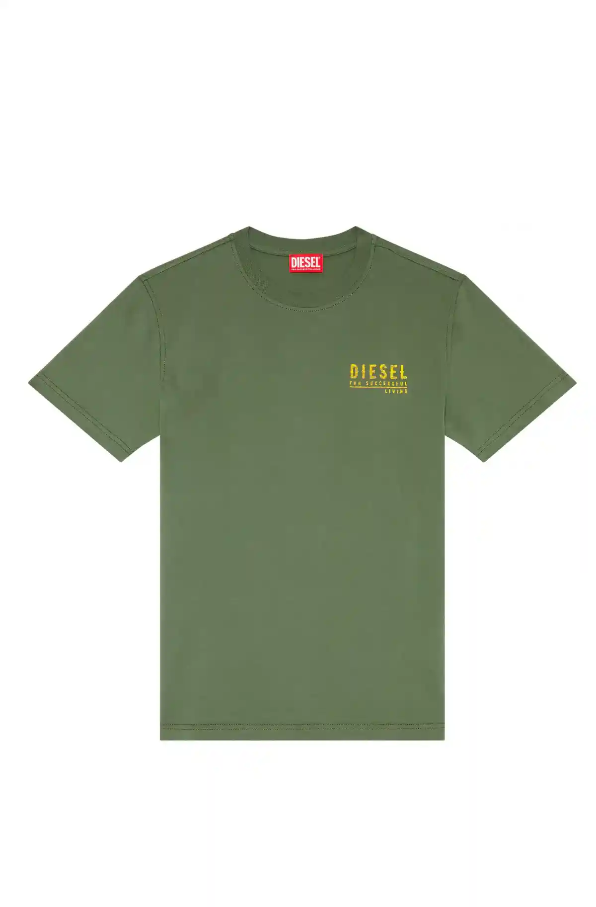 Green T-shirt with mottled logo print