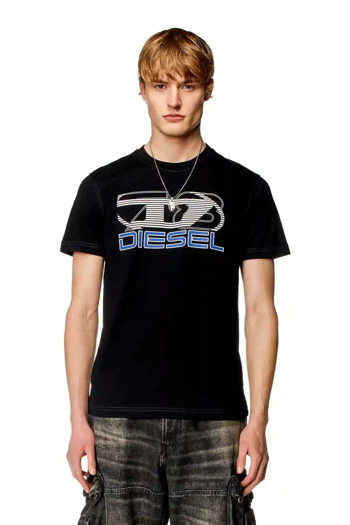 Black T-shirt with Oval D 78 print