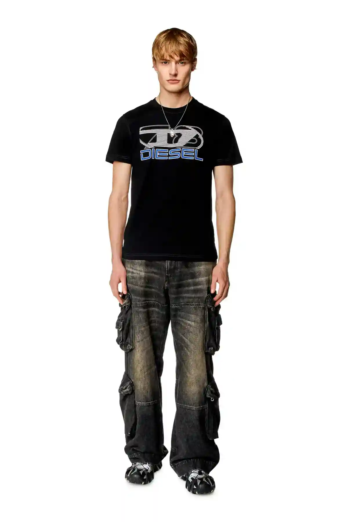 Black T-shirt with Oval D 78 print