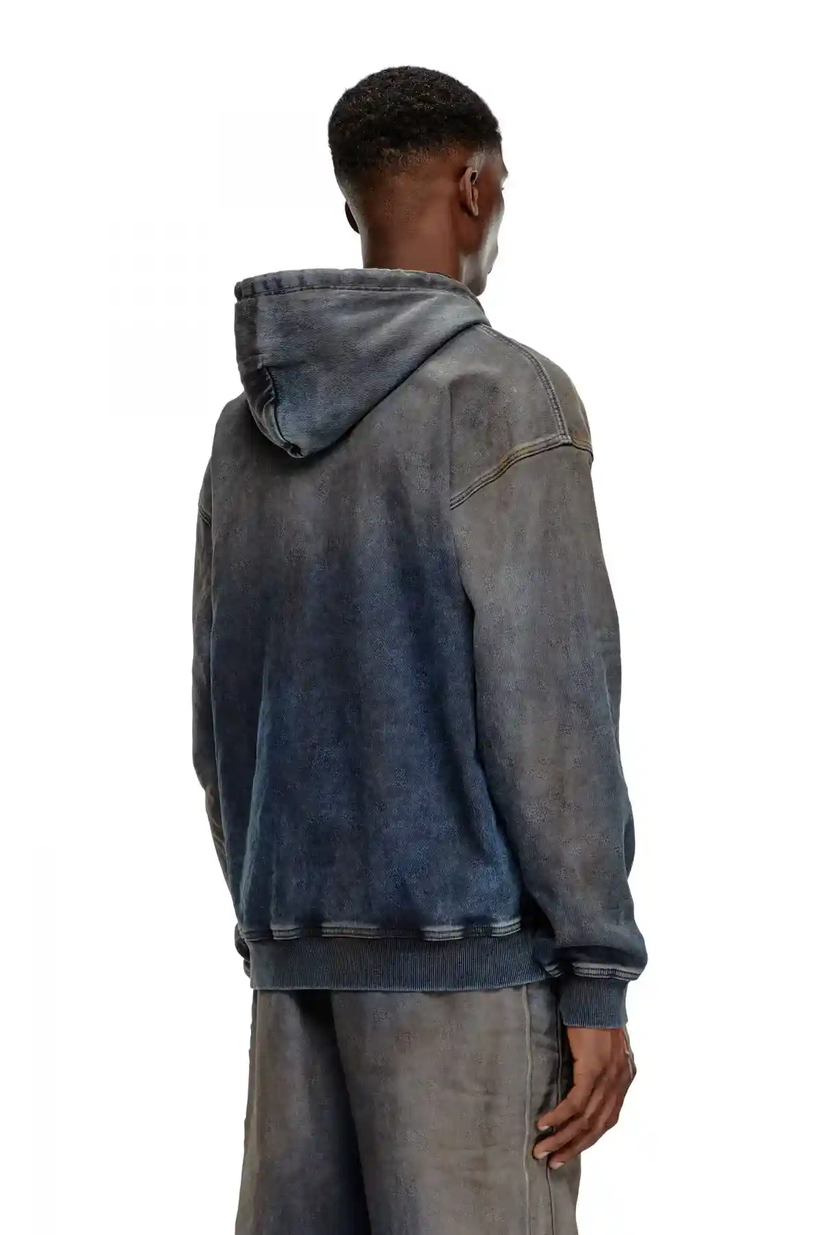 Blue Sweatshirt in distressed Track Denim