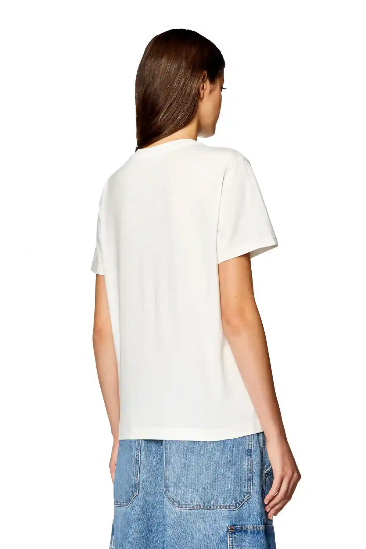 White T-shirt with destroyed logo print