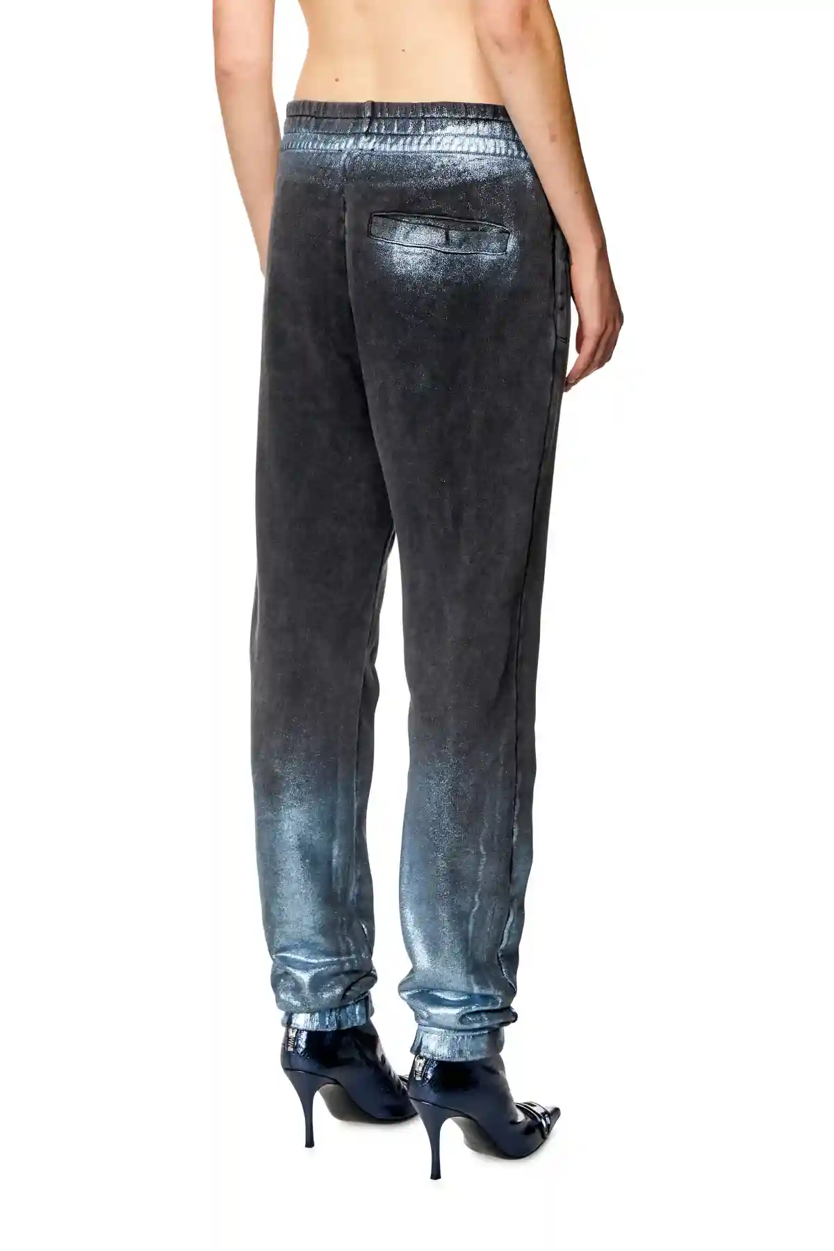 Black and Blue Faded metallic sweatpants
