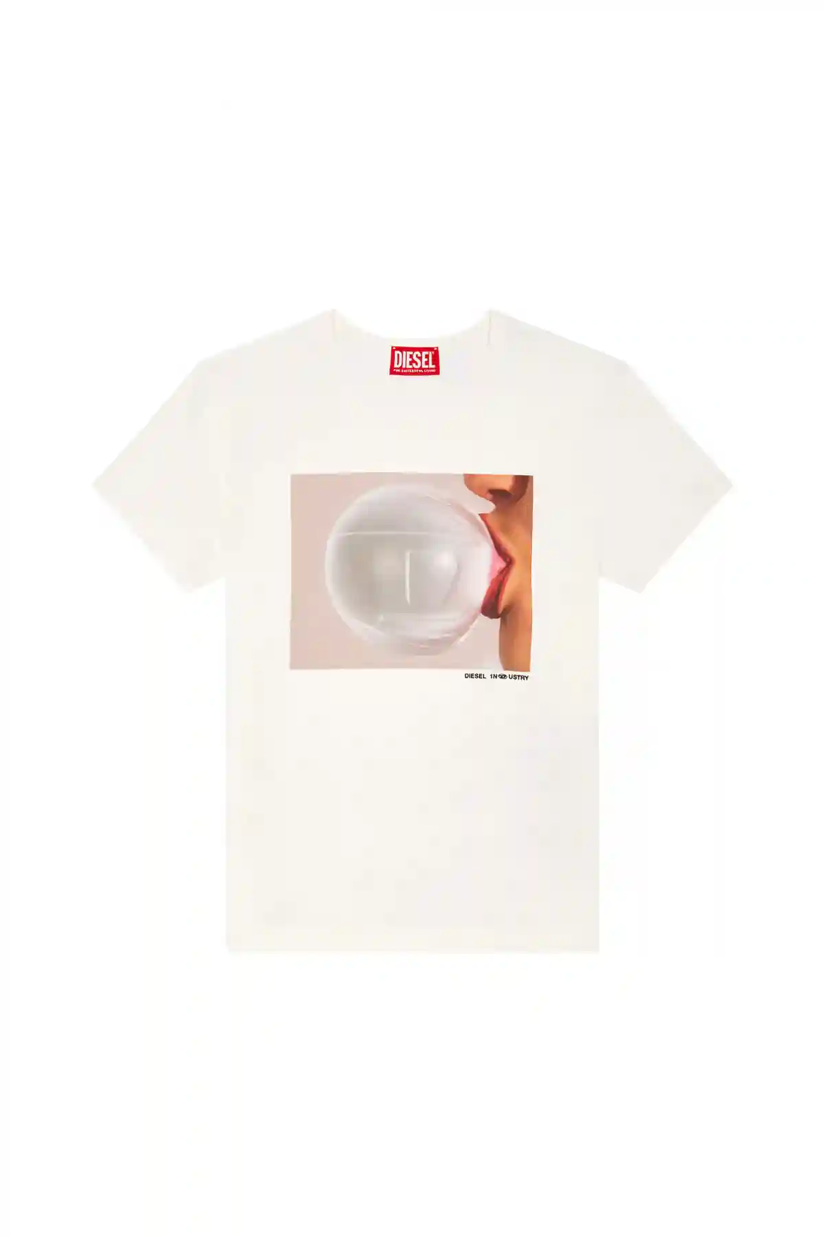 White T-shirt with Oval D bubblegum print
