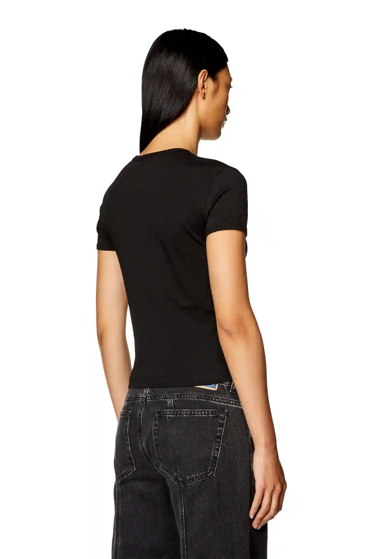 Black T-shirt with Oval D bubblegum print