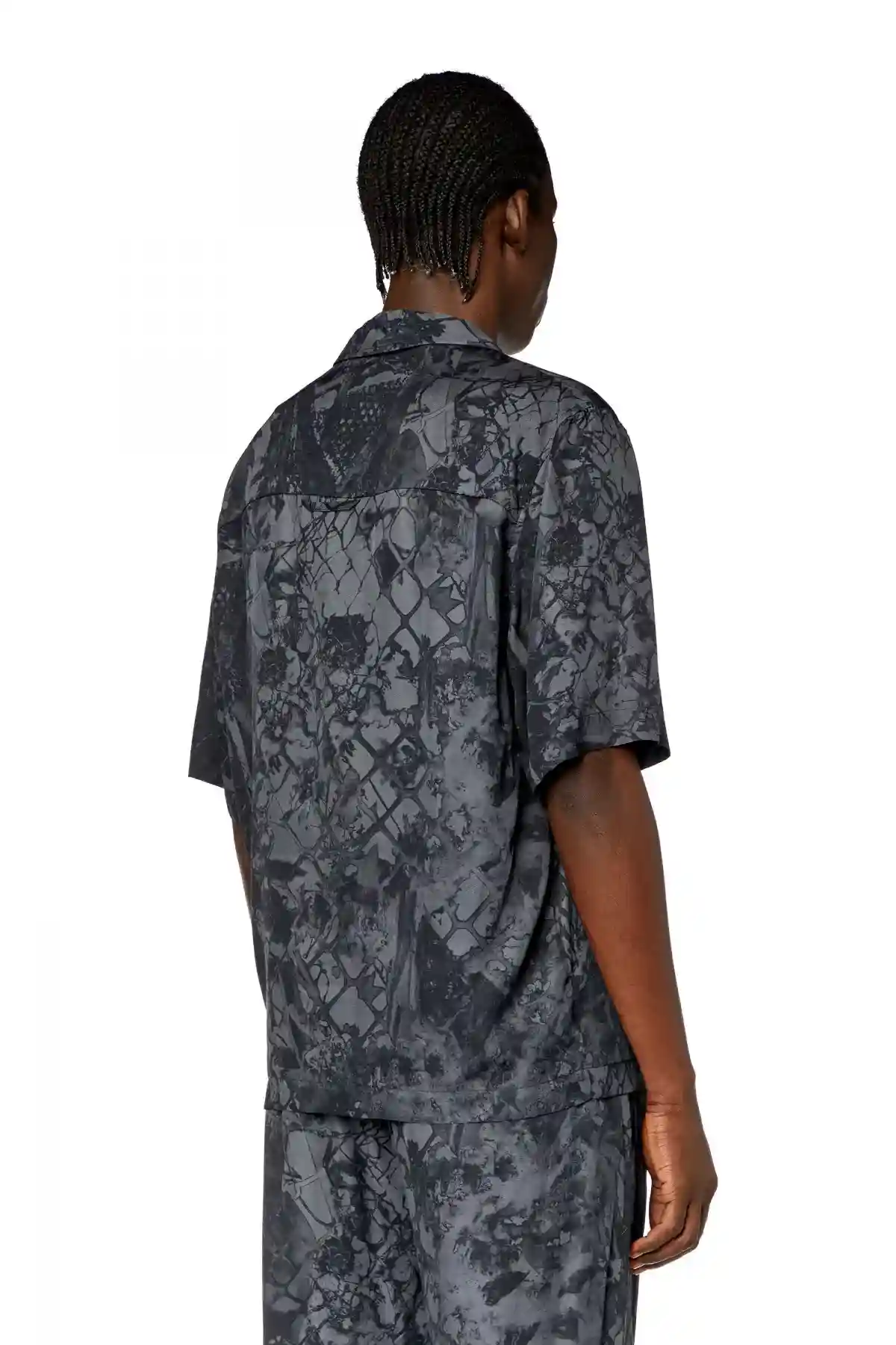 Black Bowling shirt with abstract print