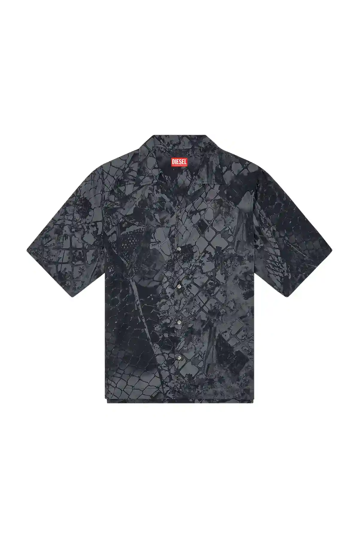 Black Bowling shirt with abstract print