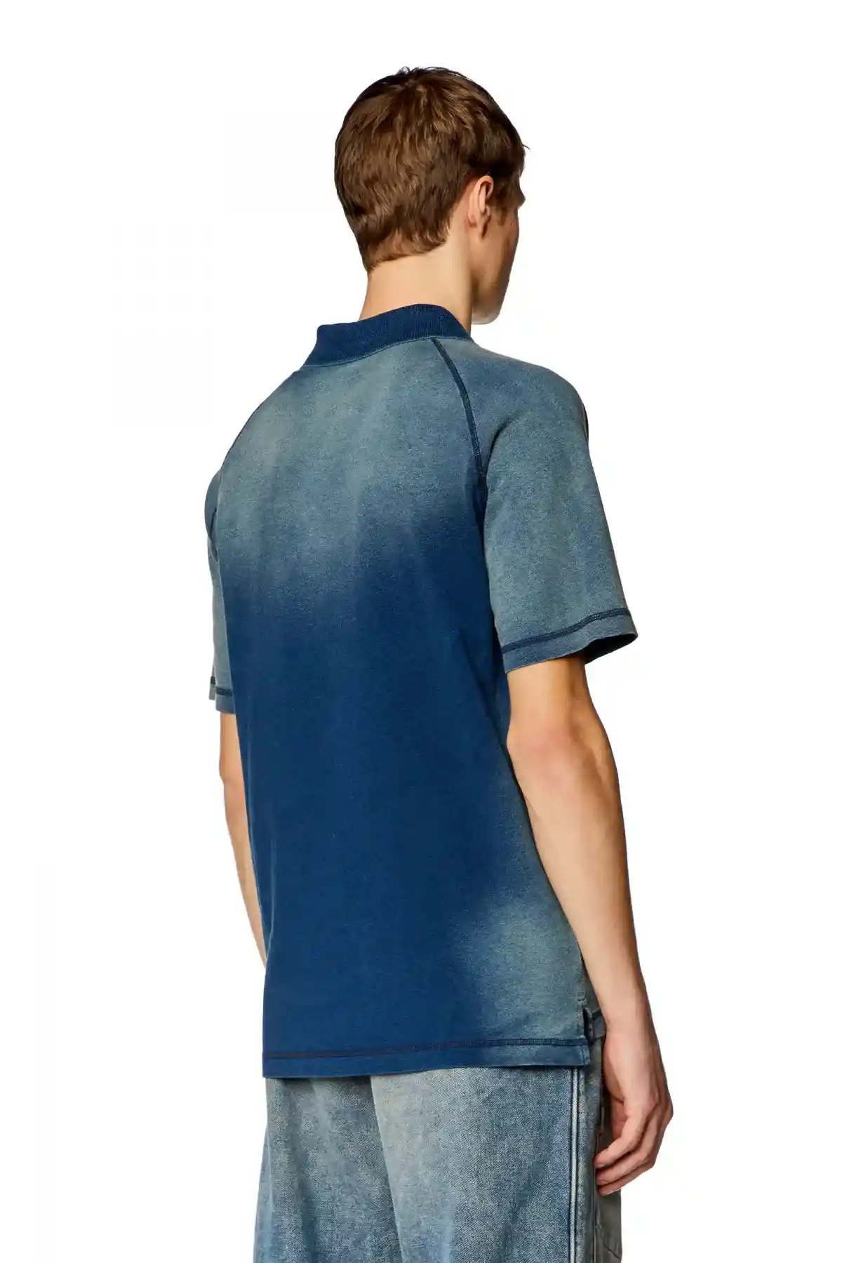 Blue Polo shirt with sun-faded effects