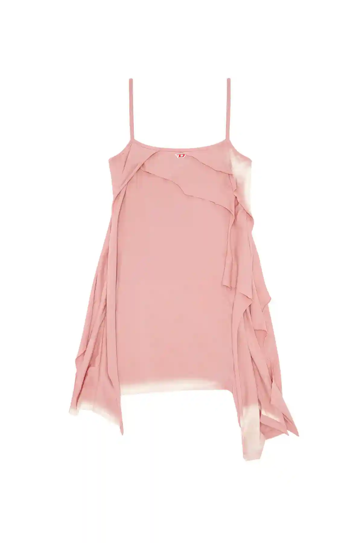 Pink Short dress with destroyed peel-off effect