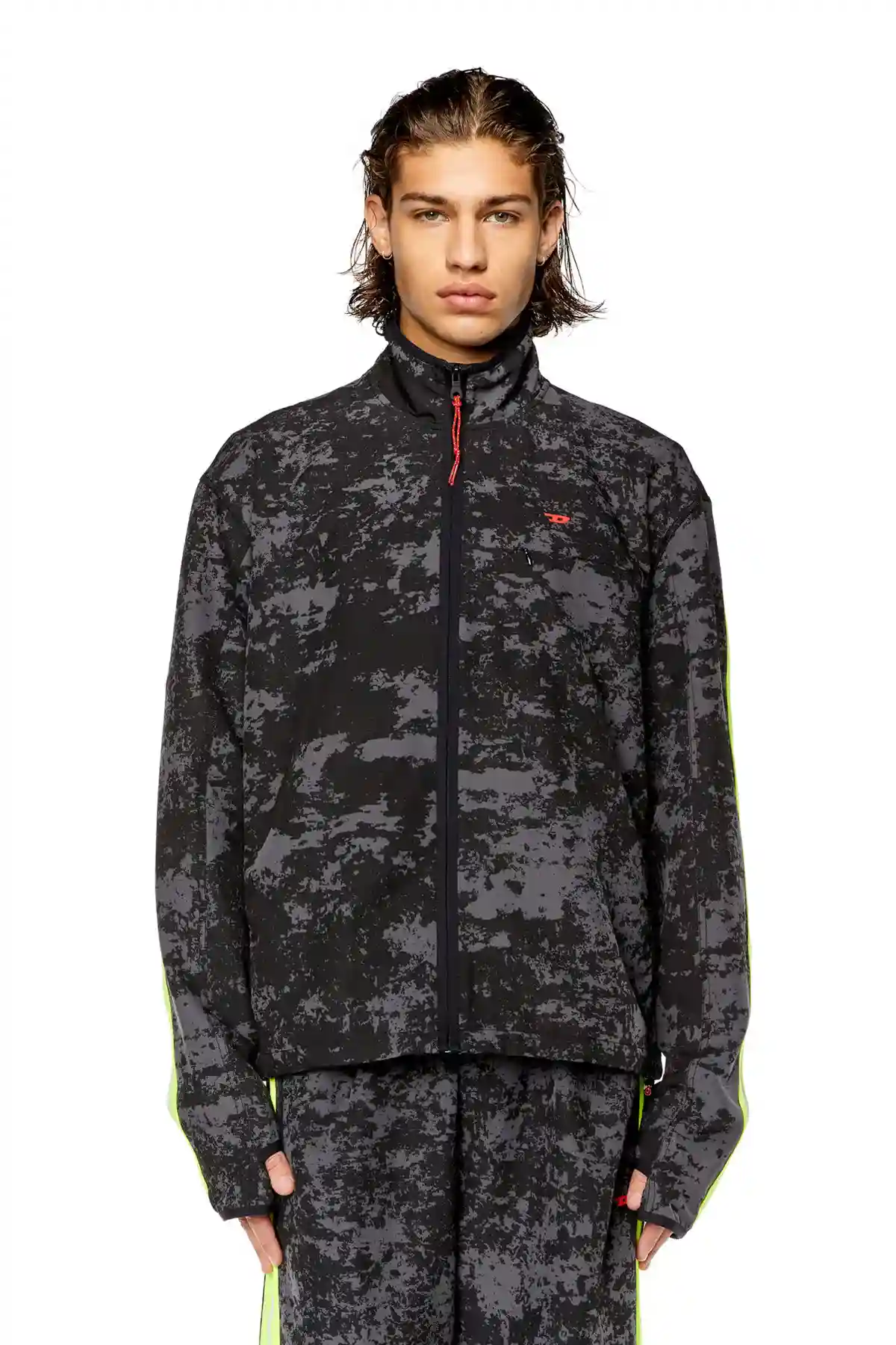 Multi Woven track jacket with cloudy print