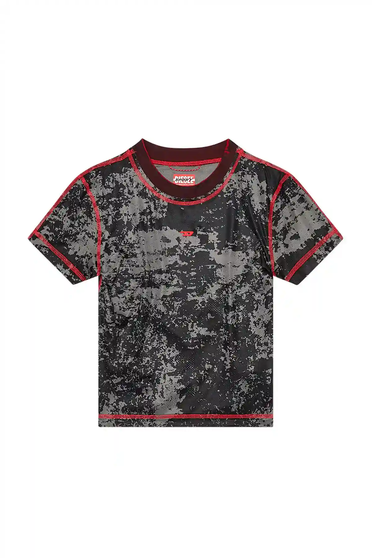 Black Cropped T-shirt with cloudy print