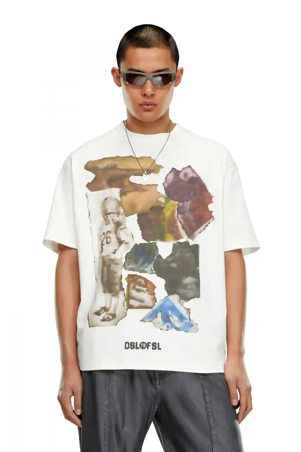 White T-shirt with airbrush print