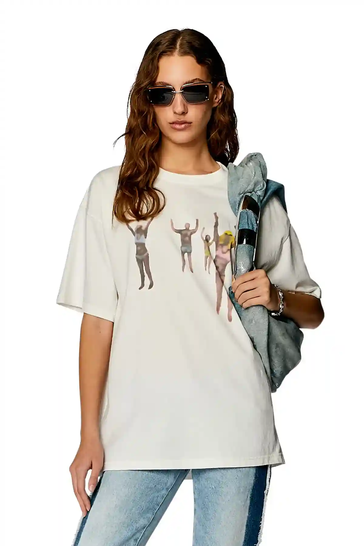 White T-shirt with airbrush body prints