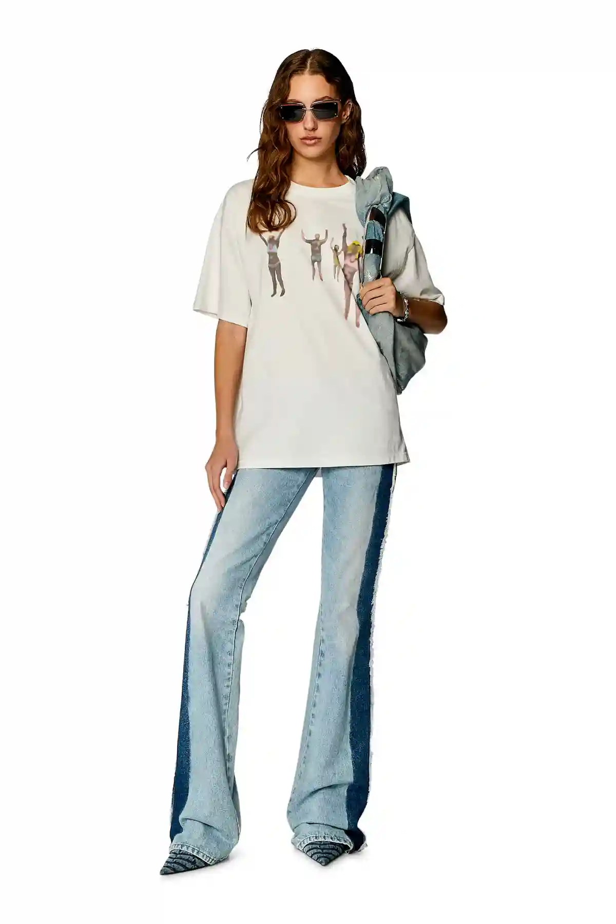 White T-shirt with airbrush body prints