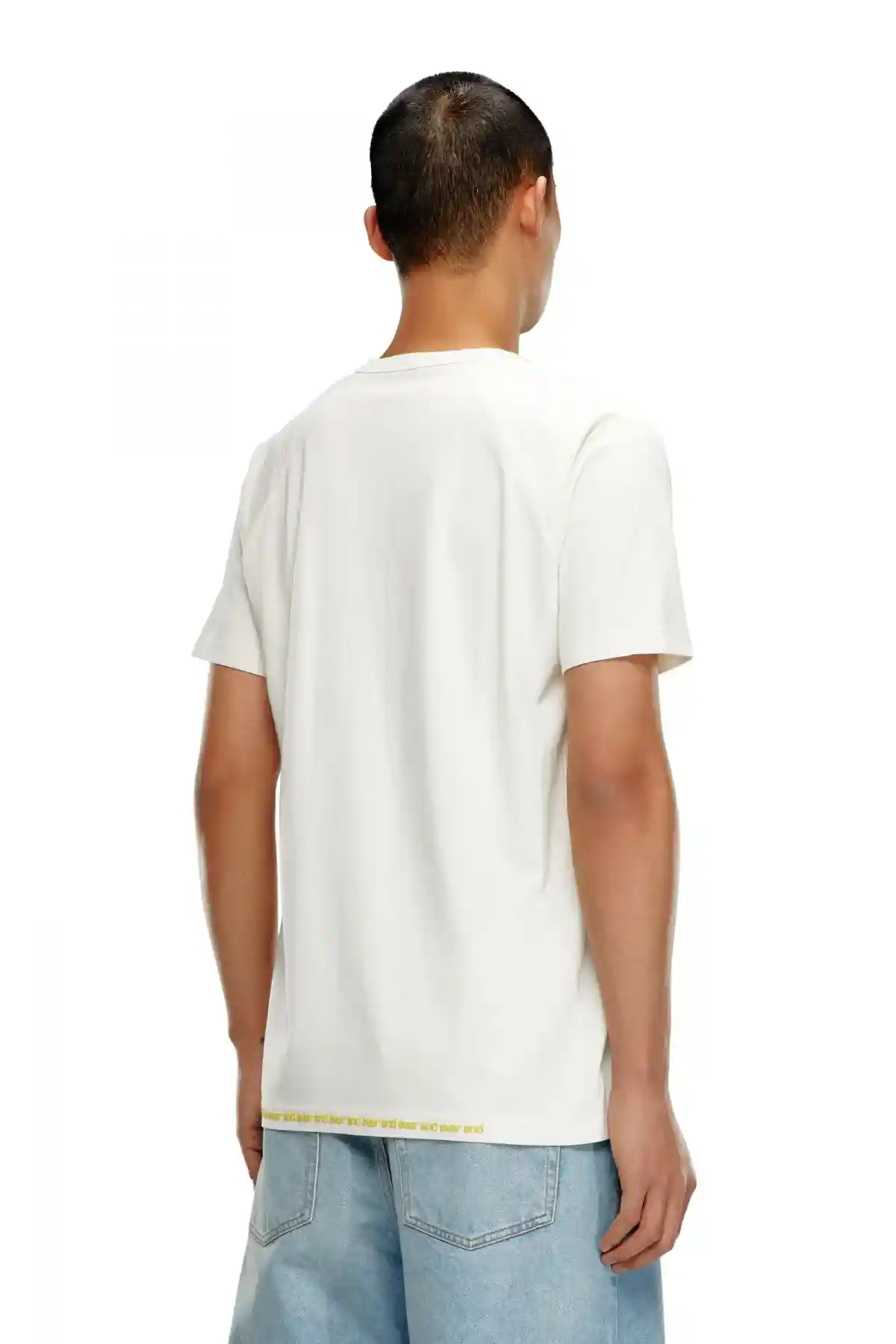 White T-shirt with flocked slogan print
