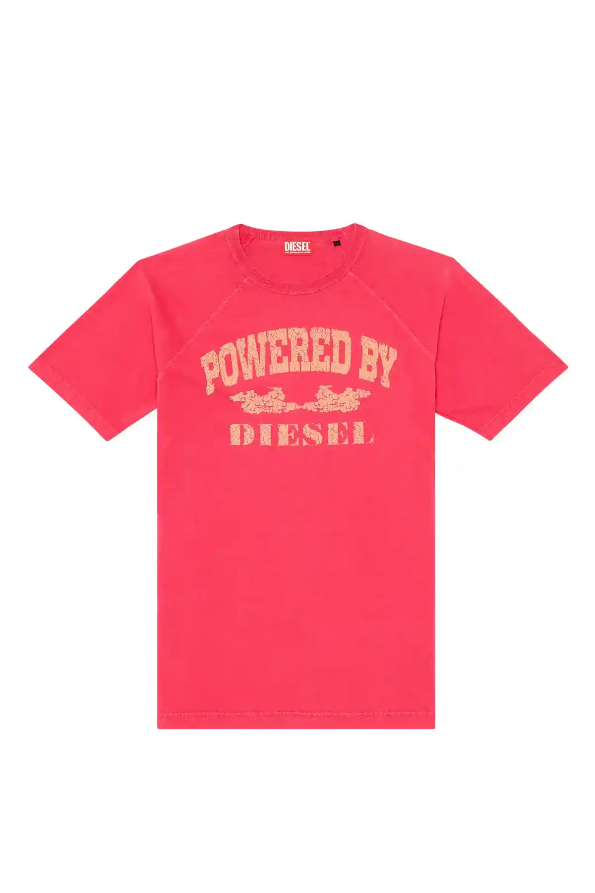 Pink T-shirt with flocked slogan print